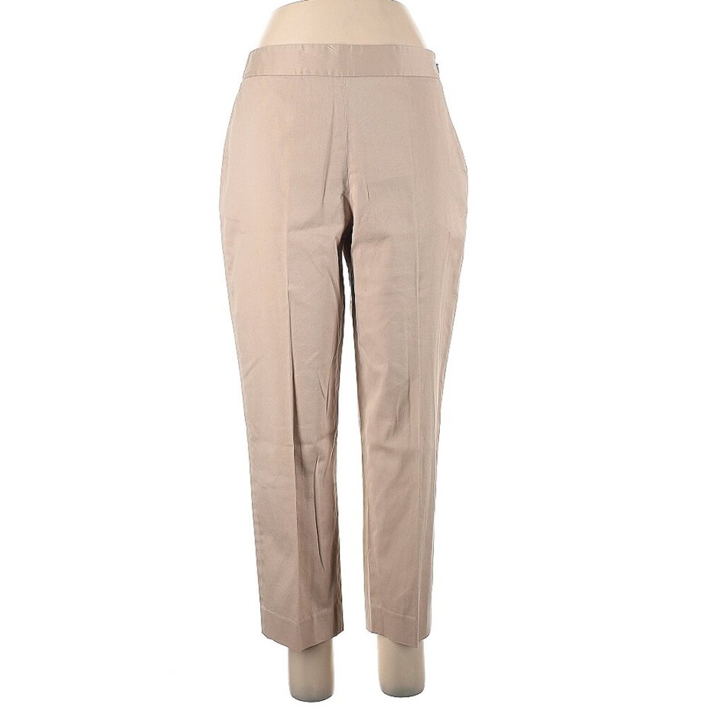 Pendleton Side Zip Crop Ankle Length Khaki Beige Straight Leg Pant Petite 10P